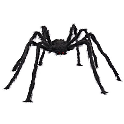 5 Ft Scary Giant Spider Halloween Decorations Outdoor,Poseable Spider Lifelike Hairy Prop for Yard,Haunted House,Tree or Porch Party Decorations,Black