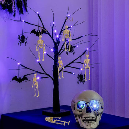 Skeletons for Halloween Decor, 6 Piece Mini Seleton Figurines 6" Small Skeleton Halloween Decoration for Haunted House Accessories Party Favors