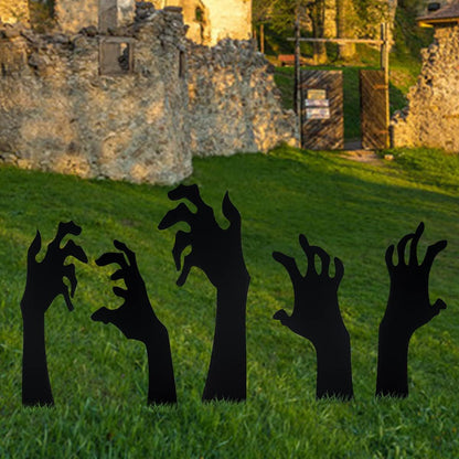 5 Pack Halloween Black Hands Yard Signs with Stakes Scary Silhouette Halloween Decorations for Outdoor Yard Lawn Garden Decor
