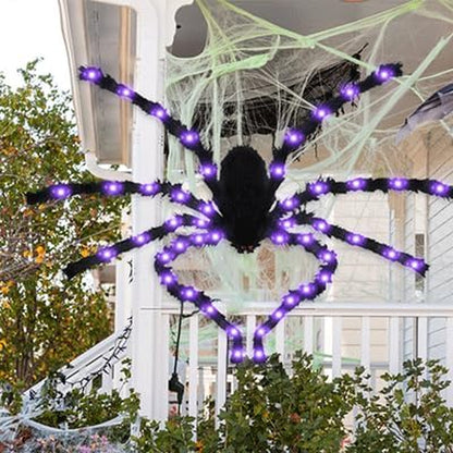 8.3FT Halloween Decorations Giant Spider：Scary Hairy Halloween Decoration - Huge Plush Toy Spider Props for Indoor/Outdoor Creepy Lawn/Garden Decor Black