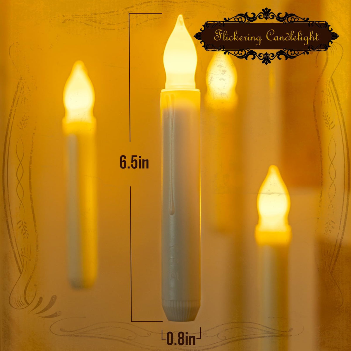 Hanging Floating Candles with Wand Remote and String, Flying Flameless LED Taper Candles Warm White Light, Battery Operated Window Candles with Wand for Halloween Christmas Party, 12 Pcs