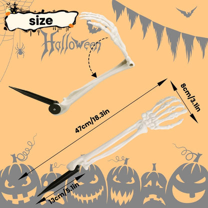 10 PCS Halloween Skeleton Arm Decor White Hands Stakes for Outdoor