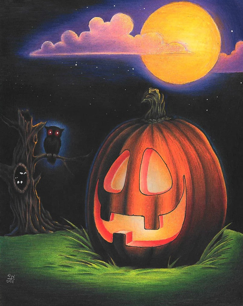 Pumpkin Spooky Halloween Art Print Wall Hanging Home Decor