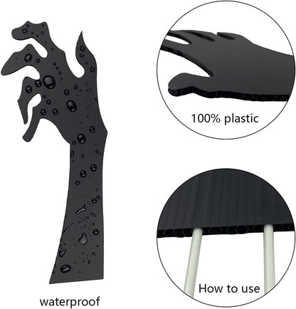 5 Pack Halloween Black Hands Yard Signs with Stakes Scary Silhouette Halloween Decorations for Outdoor Yard Lawn Garden Decor