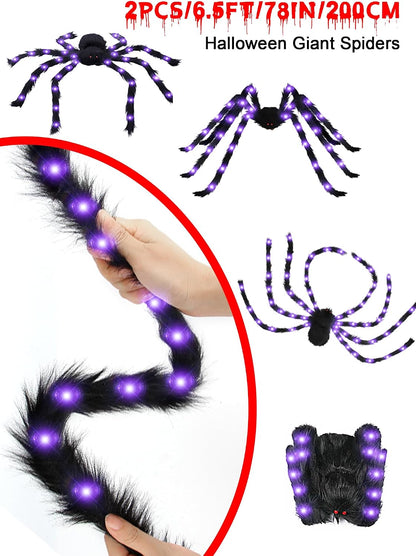 8.3FT Halloween Decorations Giant Spider：Scary Hairy Halloween Decoration - Huge Plush Toy Spider Props for Indoor/Outdoor Creepy Lawn/Garden Decor Black