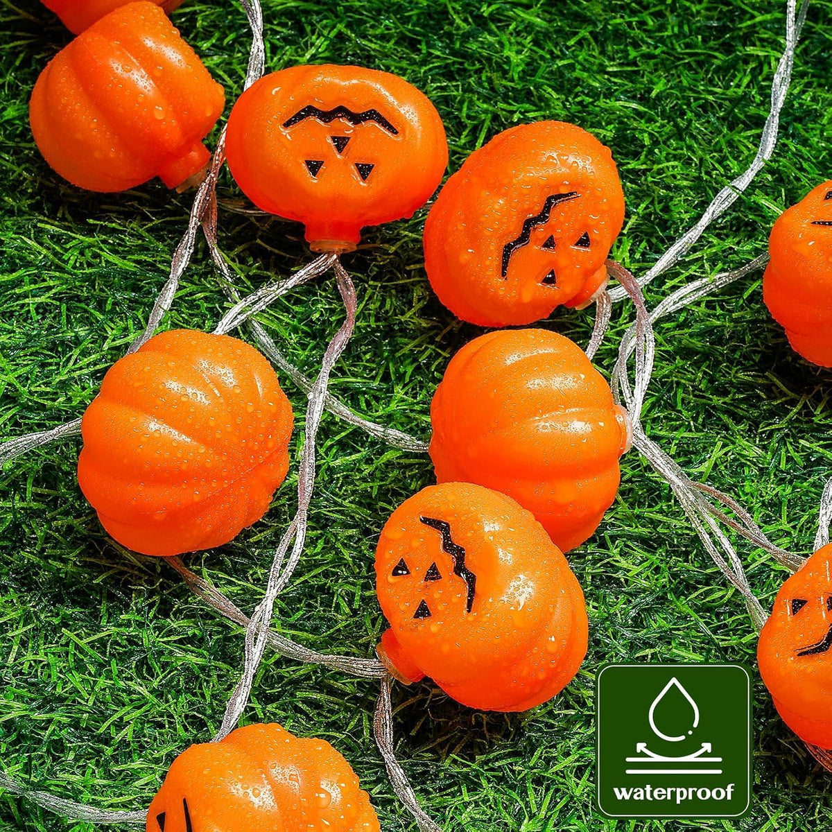 Halloween Pumpkin String Lights,20Ft 40 LED, Remote Control,8 Modes