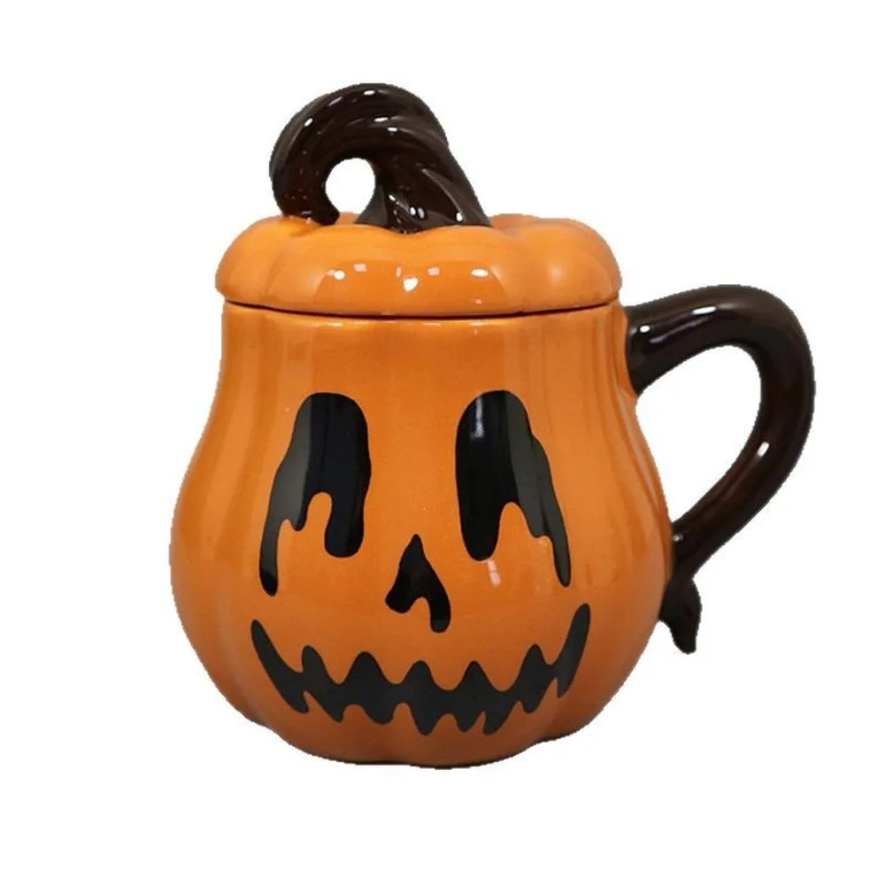 Halloween Ceramic Mug Set Retro Cartoon Pumpkin Couple Cup Creative Holiday Gift Coffee Tea Milk Mug