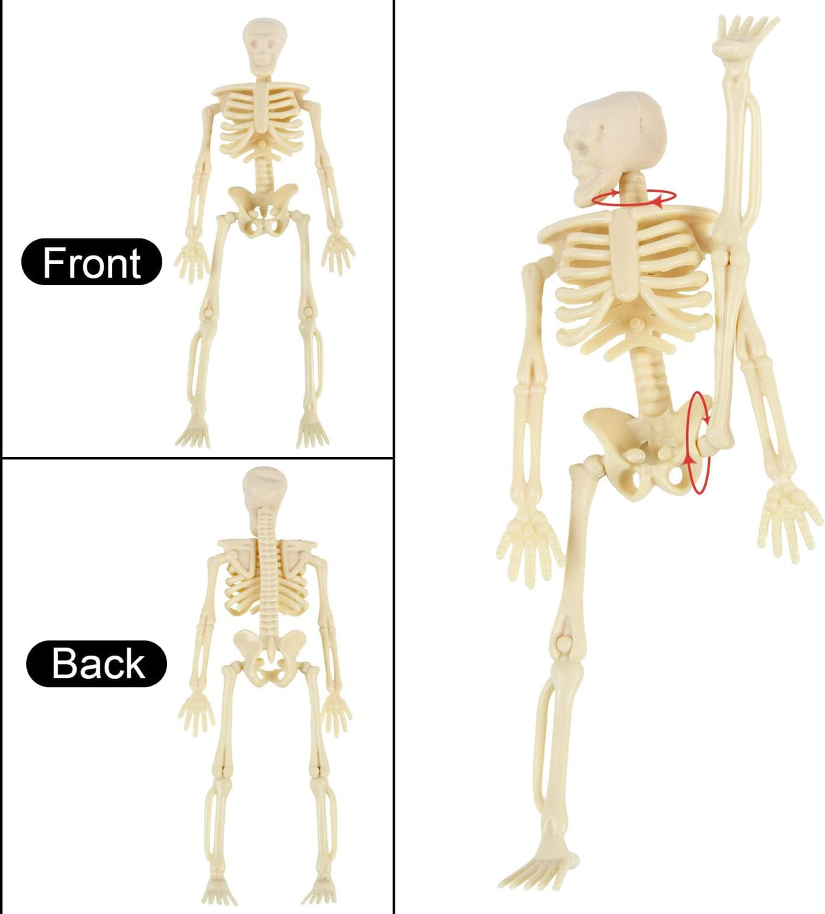 Skeletons for Halloween Decor, 6 Piece Mini Seleton Figurines 6" Small Skeleton Halloween Decoration for Haunted House Accessories Party Favors